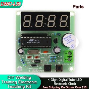 DIY 4 자리 디지털 튜브 LED 전자 시계 DIY 용접 키트 마이크로 컨트롤러 용접 훈련 전자 교육