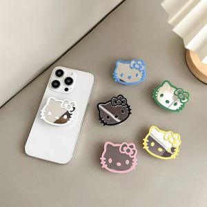 Sanrio 헬로 키티 전화 에어백 홀더 미러 컬러 개폐식 전화 스탠드 신축성 데스크탑 홀더 백 스티커 선물