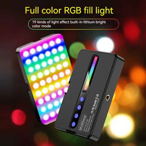 Andoer M160 RGB LED 비디오 라이트 2700-6500K 휴대용 사진 채우기 램프 CRI95 + 내장 1800mah 콜드 슈즈 Vlog 포켓 램프