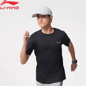 Li-Ning Men 러닝 스포츠 티셔츠 AT AIR 레귤러 피트 폴리에스테르 통기성 반사 안감 반소매 티셔츠 ATSV471