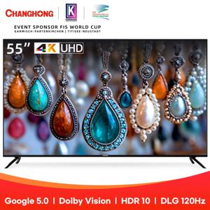 창홍 55인치 139cm 4K UHD 스마트 TV U55M9 Google 5.0 DLG 120Hz LED 벽걸이형 스탠드형 티비
