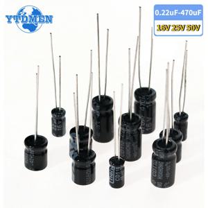 120pcs 12 값 전해 콘덴서 0.22 미크로포맷-470 미크로포맷 알루미늄 전해 콘덴서 구색 키트 세트 팩 16V 25V 50V