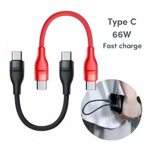 66W C타입 to C타입 고속 충전 케이블, iPhone15/16용 0.25M 짧은 케이블, 보조배터리, 휴대용 충전기, PD 호환 데이터 동기화
