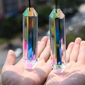 창에 대 한 2pcs 12mm Suncatcher 프리즘 펜 던 트, ABColor 크리스탈 스틱 레인보우 메이커 정원 매달려 태양 포 수 장식품