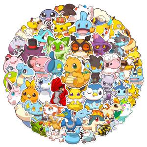 50PCS 애니메이션 포켓몬 스티커 귀여운 낙서 DIY 스케이트 보드 전화 냉장고 자전거 만화 데칼 장식 재미 아이 장난감 선물
