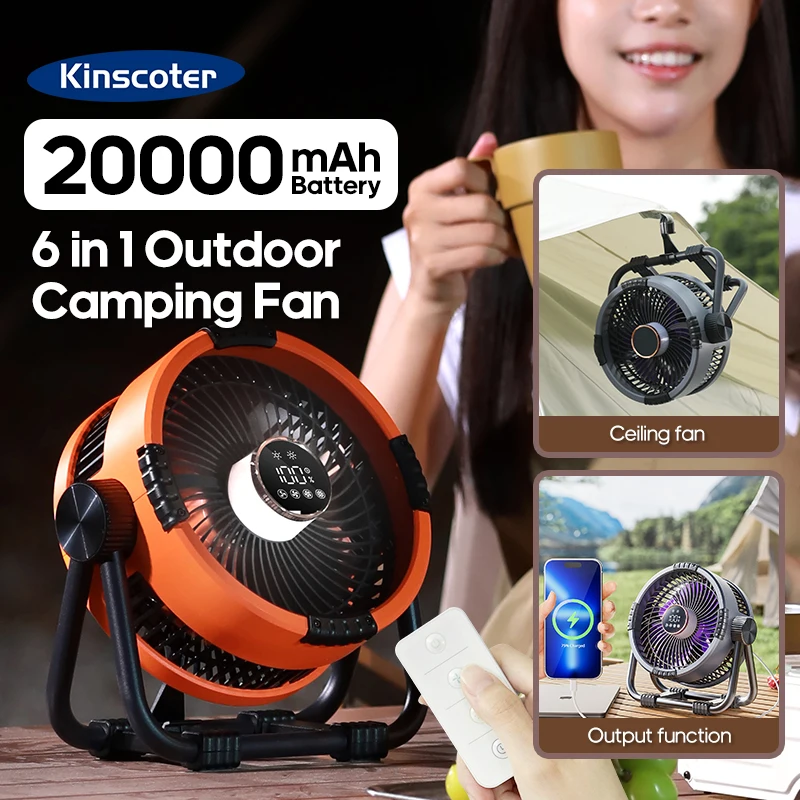 새로운 다기능 6 in 1 데스크탑 팬 20000mAh 실외 캠핑 팬 공기 순환기 4 속도 조절 무선 텐트 천장 팬 New Multifunctional 6 in 1 Desktop Fan 20000mAh Outdoor Camping Fan Air Circulator 4 Speed Adjustment Wireless Tent Ceiling Fan