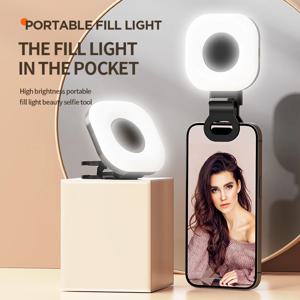 미니 LED 스마트 폰 Selfie 채우기 빛 조정 가능한 밝기 클립으로 3 가지 모드 Tiktok 카메라 모바일 IPad 용 휴대용 비디오 라이트