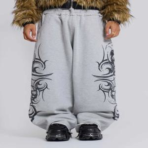 드래곤 소울 오버 사이즈 조깅 남성 여성 코튼 Uncuffed 스웨트 팬츠 streetwear 루즈 피트 체육관 요가 라운지 하이 웨스트 바지