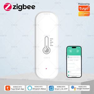 Tuya Zigbee 스마트 온도 습도 센서 실내 습도계 컨트롤러 모니터링 스마트 스피커 Alexa Google 홈으로 작업