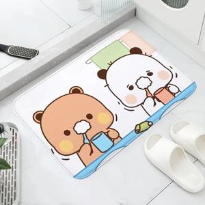 1Pc Bubu 및 Dudu 귀여운 만화 환영 매트 입구 현관 매트 발코니 욕실 바닥 매트 미끄럼 방지 깔개 침실 카펫 홈 장식