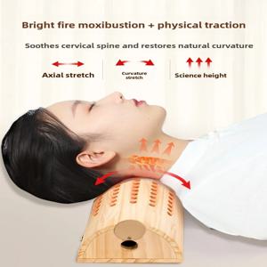 단단한 나무 뜸 베개 자궁 경부 뜸쑥 치료 상자 가정용 허리 뜸쑥 치료 장치 허리 뜸 베개