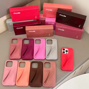 로드 립 글로스 케이스 iPhone 16 15 Pro Max 14 Plus 13 12 11 16E 토스트 베리 립스틱 소프트 실리콘 휴대용 홀더 Ins 커버