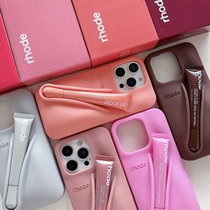 로드 박스 모이스춰 라이징 립 글로스 케이스 iPhone 16 15 14 13 12 11 Pro Max Plus 토스트 리본 립스틱 홀더 실리콘 커버