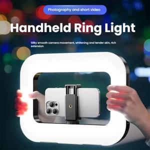 라이브 채우기 빛 충전식 4000mAh 조정 가능한 밝기 LED 조명 전화 카메라 Selifie 빛 사진 Graphy 휴대용 LED 조명