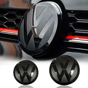 2pcs 폭스 바겐 프론트 그릴 엠블럼 수정 VW 골프 MK6 MK7 MK7.5 MK8 2010-2013 자동차 액세서리에 대 한 후면 트렁크 뚜껑 커버 로고