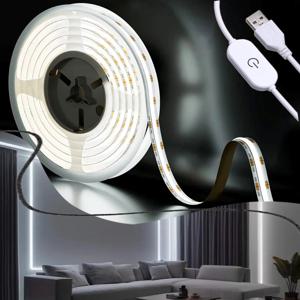5V USB COB LED 라이트 바 1m/2m/3m 방수 유연한 디밍이 가능한 LED 라이트 바 침실의 실내 및 실외 조명.