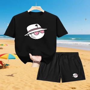 2025 여름 새로운 남성 스포츠 정장 패션 짧은 소매 Tracksuit 남자 정장 두 조각 캐주얼 티셔츠와 반바지 고품질 세트