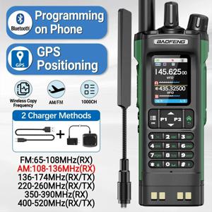 BAOFENG UV-32 GPS 워키 토키 10W 멀티 밴드 블루투스 프로그래밍 무선 복사 주파수 NOAA 장거리 햄 양방향 라디오