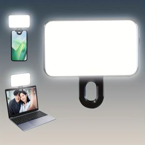 휴대용 클립온 LED 셀카 라이트 스마트폰 컴퓨터 iPad 화상 회의 메이크업 브이로그용 3가지 모드가 있는 충전식 채우기 램프