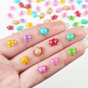 50/100Pcs 미니 빛나는 거북이 8 색 장식 구슬 장식 DIY 액세서리 수지 액세서리 수제 DIY 장식