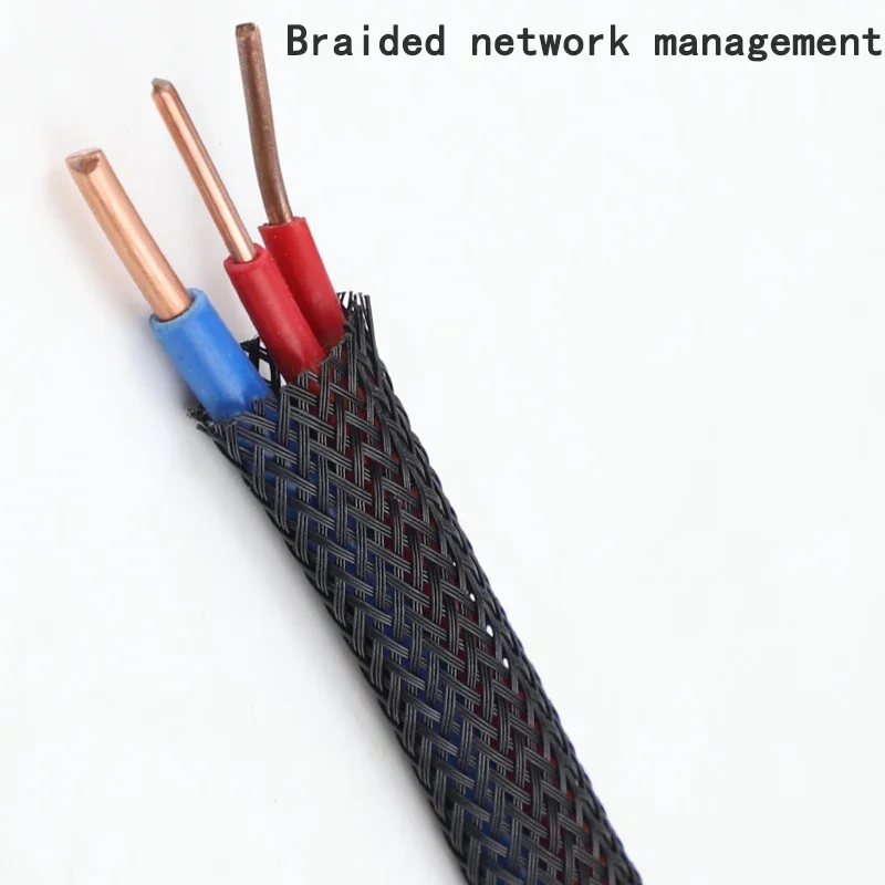 3m/9.85ft PET 확장 가능한 브레이드 슬리브 유연한 와이어 메쉬 슬리브 블랙 TV 오디오 PC 코드용 애완동물 씹는 것을 방지