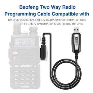 Baofeng UV-5R/82/888S/UV-S9PLUS/UV-13/16/17/21 Pro 및 Quansheng UV-K5/5R Plus 워키 토키용 CD가 포함된 USB 프로그래밍 케이블