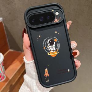 우주비행사 달 TPU 케이스 (구글 픽셀 9 Pro XL 8A 8 Pro 7A) 충격 방지 캔디 컬러 실리콘 폰 커버 (픽셀 7 8 9 Pro 용)
