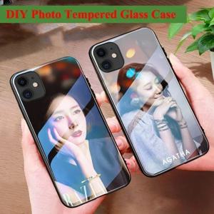 아이폰 16 15 14 13 12 Pro Max Mini 11 XR SE XS Plus 용 커스텀 사진 강화유리 폰 케이스, 독특한 범퍼 DIY 쉘