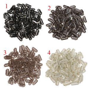 100pcs 머리 확장에 대 한 28mm 금속 스냅 클립 클립 온 가발 가발 씨실 헤어 피스 U 모양 금속 클립