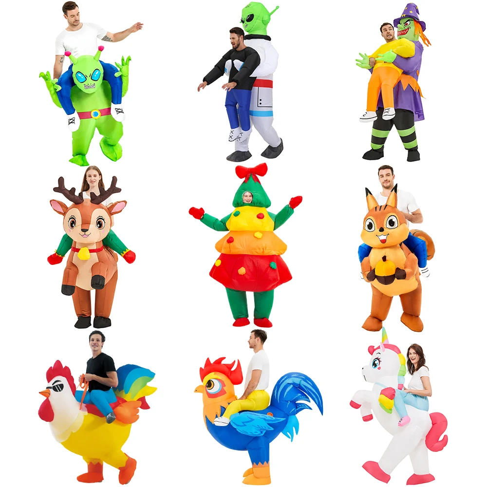새로운 외계인 풍선 의상 애니메이션 정장 드레스 마스코트 Purim 할로윈 크리스마스 파티 코스프레 의상 어린이 성인을위한