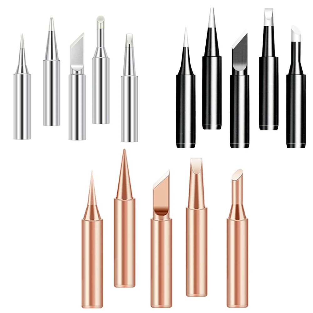 5Pcs I + B + K + 2.4D + 3C 납땜 인두 순수 구리 900M 납땜 인두 헤드 세트 뜨거운 베어 구리 전기 납땜 인두 팁 내부