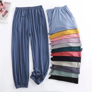 Pantalon Pour Femme 새 봄 가을 소프트 모달 여성 잠옷 바지 홈웨어 수면 바지 와이드 레그 바지 13 색