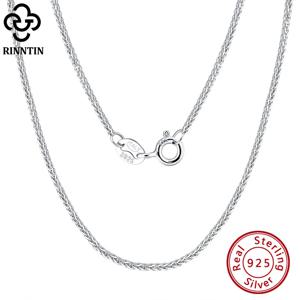 Rinntin 925 스털링 실버 여성을위한 이탈리아 수제 1.2mm 쇼팽 체인 목걸이 패션 단순 기본 목 체인 쥬얼리 SC53