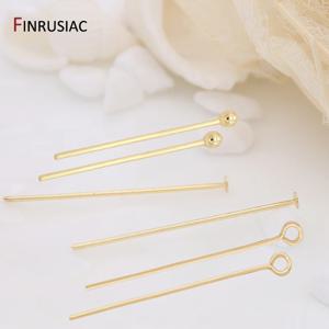 보석 만들기, DIY 쥬얼리 핀 용품을위한 14K 진짜 금도금 볼/플랫/아이 헤드 핀의 여러 사양 도매