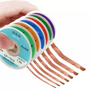 1mm-2.5mm-4mm 1.5M 3M 디 솔더링 브레이드 솔더 리무버 심지 와이어 용접 주석 빨판 케이블 리드 코드 플럭스 수리 도구 AN