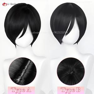 애니메이션 에이다 웡 코스프레 가발 에이다 웡 가발 코스프레 32cm 짧은 검은 내열성 합성 머리 여성 파티 역할 가발 + 가발 모자