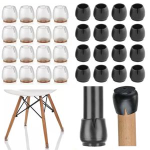 24pcs 실리콘 가구 피트 패드 펠트 미끄럼 방지 의자 테이블 다리 캡 소파 발 바닥 커버 스크래치 방지 바닥 보호대