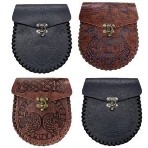 중세 바이킹 머니 파우치 가방 코스프레 Hangable 벨트 허리 가방 남여 가죽 Drawstring 가방 동전 지갑 파티 액세서리 소품