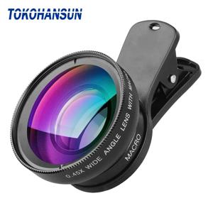 전화 렌즈 키트 0.45x 슈퍼 와이드 앵글 및 12.5x 슈퍼 매크로 렌즈 HD 카메라 Lentes for iPhone 12 11 Xiaomi Huawei All Cellphone