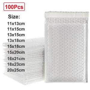100PCS 화이트 버블 메일러 버블 패딩 메일 링 봉투 메일러 폼 포장 셀프 인감 배송 가방 버블 패딩 백