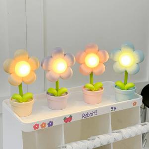 미니 LED 꽃 밤 빛 귀여운 작은 테이블 램프 데스크탑 장식 머리맡 침실 주변 조명 어린이 장난감 어린이 휴일 선물