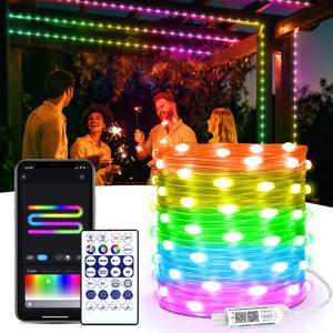 20M RGB 크리스마스 LED 스트링 라이트 USB 블루투스 요정 조명 페스툰 웨딩 캠핑 야외 정원 방 장식 LED 가랜드 램프