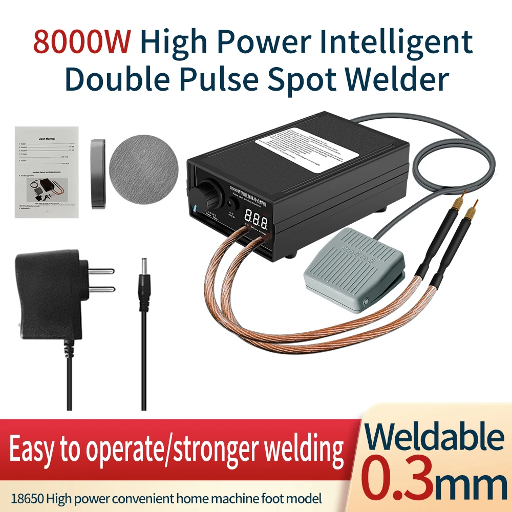 8000W 소형 세부 납땜 키트 DIY 자동 18650 배터리 팩 납땜 0.15MM 니켈 스트립용 휴대용 세부 납땜 펜