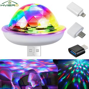 USB DJ 램프 DC 5V Led 바 야간 조명 RGB 무대 프로젝터 환영 크리스탈 공 사운드 파티 조명 장식 분위기 네온