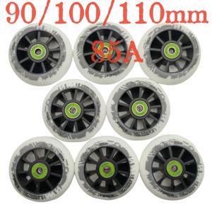 스피드 휠 인라인 스케이트 휠 롤러 스케이트 90mm 100mm 110mm 85A 화이트 스피드 휠