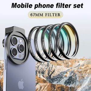 업그레이드 된 67MM ND CPL 금속 필터 어댑터 iPhone 15 14 13 Pro Max 스마트 폰 안정기 사진 액세서리 용 전화 렌즈