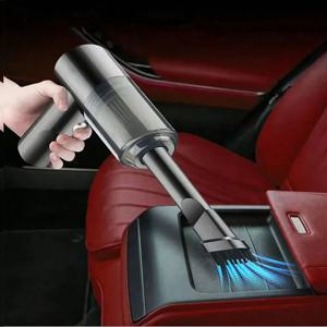 1pc120W 고출력 무선 진공 청소기 가정용 및 차량용 이중 용도 강력한 진공 청소기 블랙