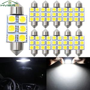10PCS 5050 6Led DC 12v 흰색 Led 31mm 36mm 39mm 41mm C5w C10w 인테리어 꽃줄 돔 수하물 램프 독서 전구 문 읽기 조명