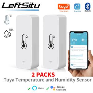 Tuya 스마트 무선 온도 습도 센서 미니 블루투스 호환 APP 원격 제어 온도계 습도계 2PACK