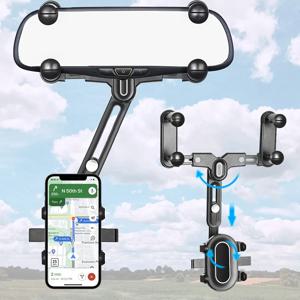 360 회전 자동차 전화 홀더 백미러 마운트 자동차 전화 브래킷 네비게이션 GPS 스탠드 자동차에 접이식 모바일 셀 지원